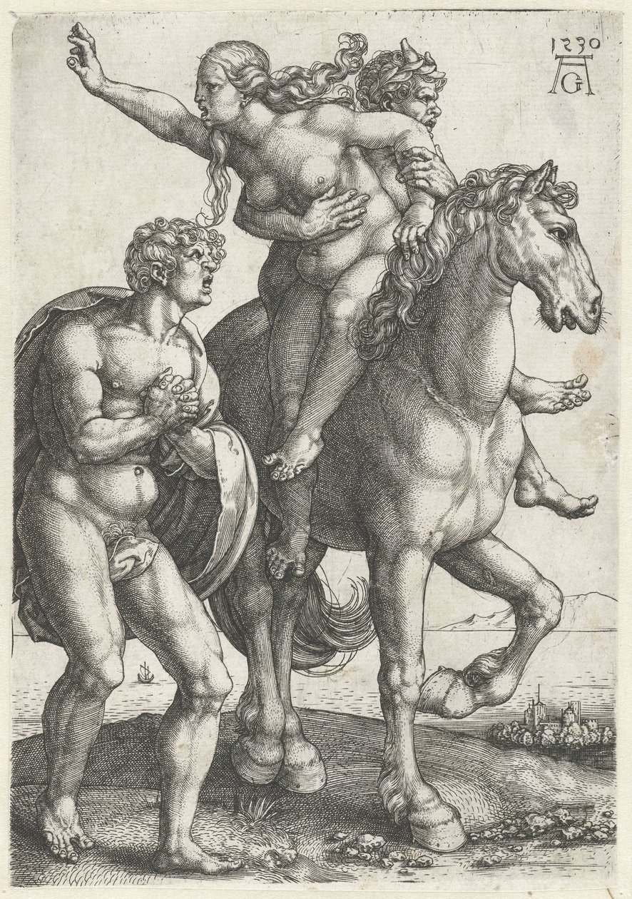 Bortføring av en kvinne av en satyr av Heinrich Aldegrever