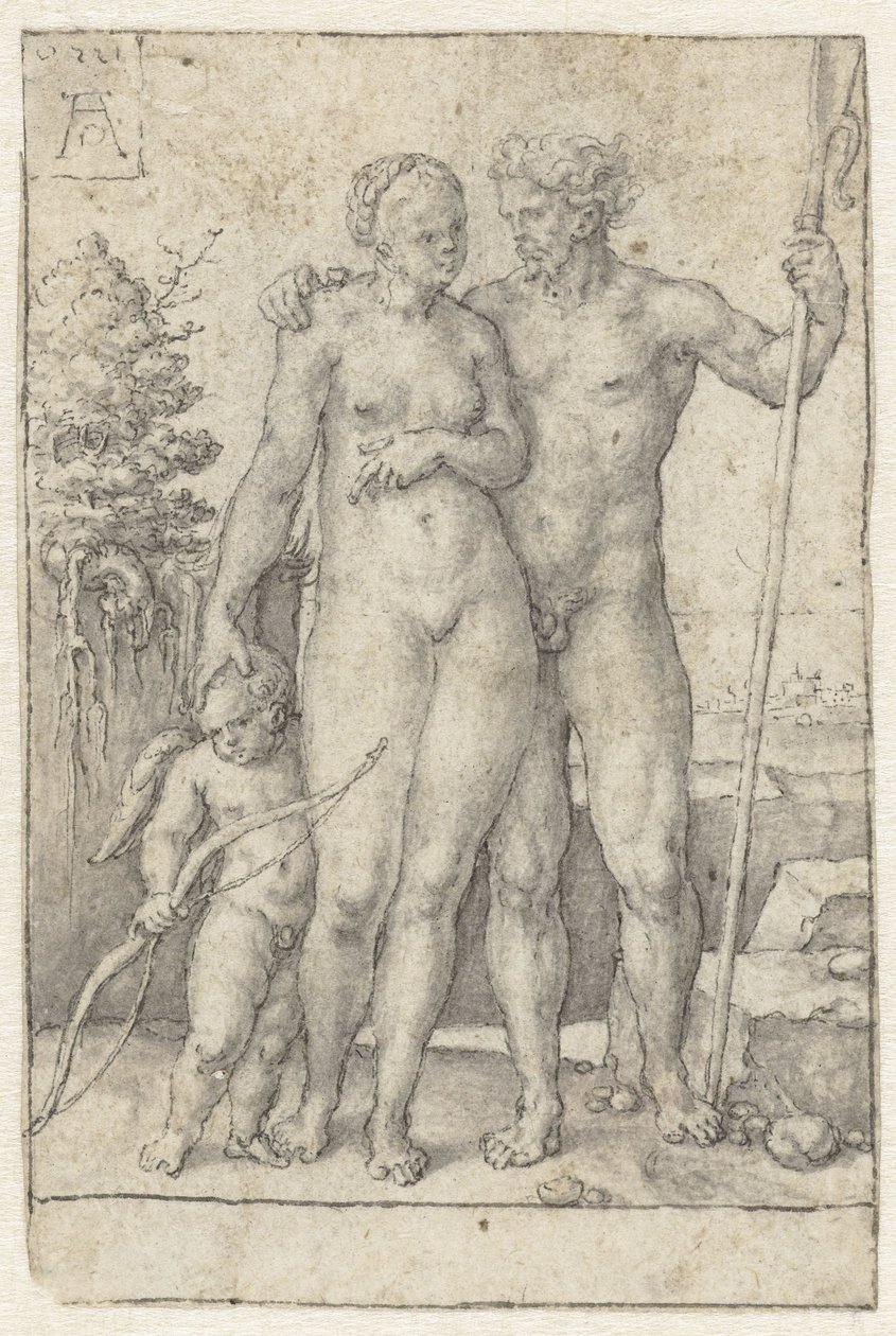 Paris, Oenone og Cupid av Heinrich Aldegrever