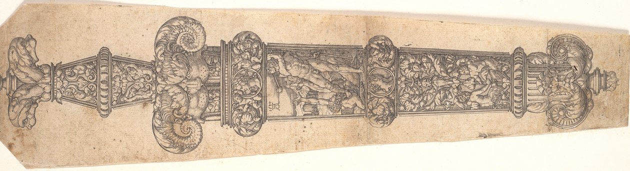 Skjerdesign med Kain og Abel av Heinrich Aldegrever