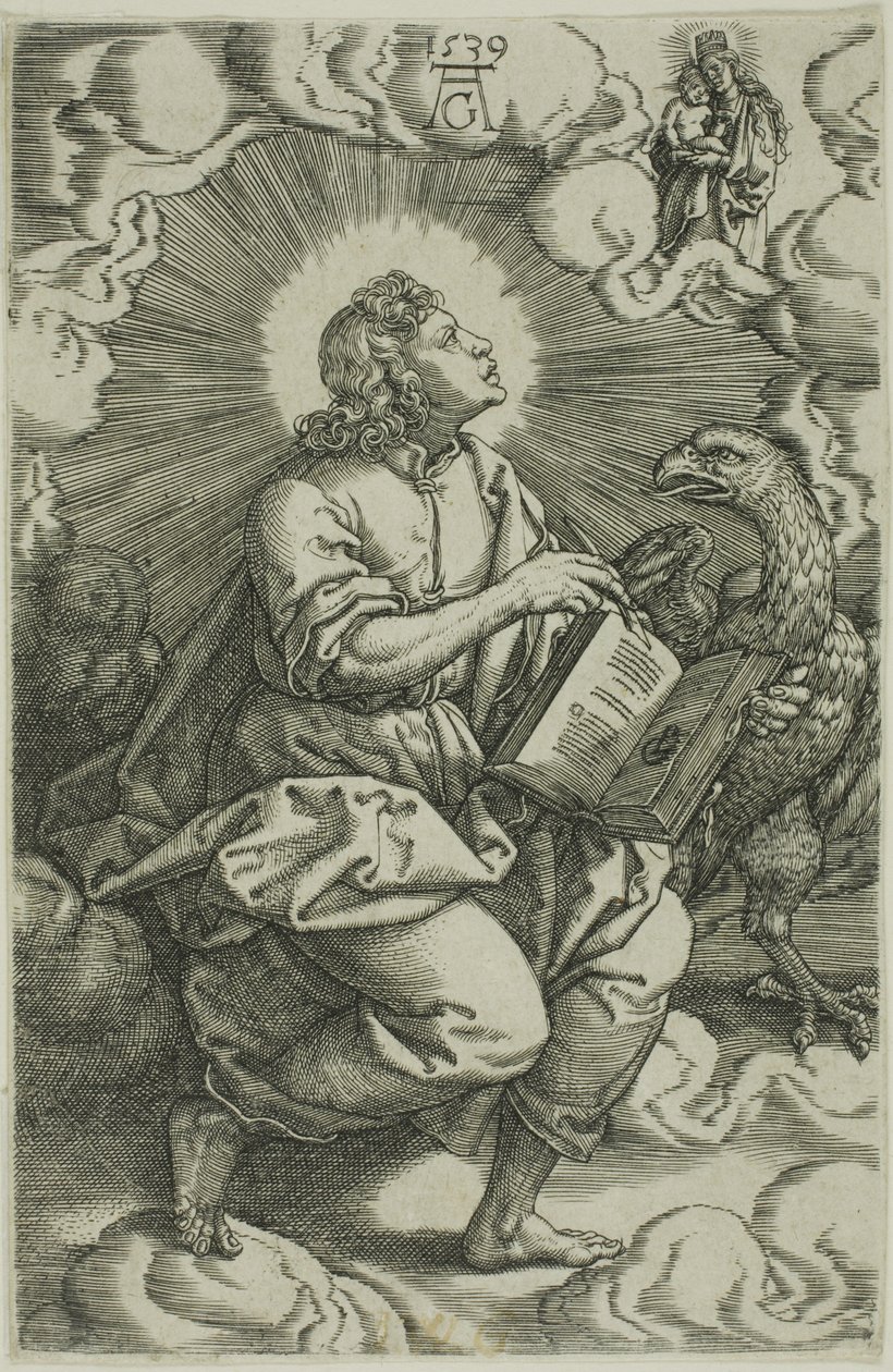 St. John, fra De fire evangelistene av Heinrich Aldegrever