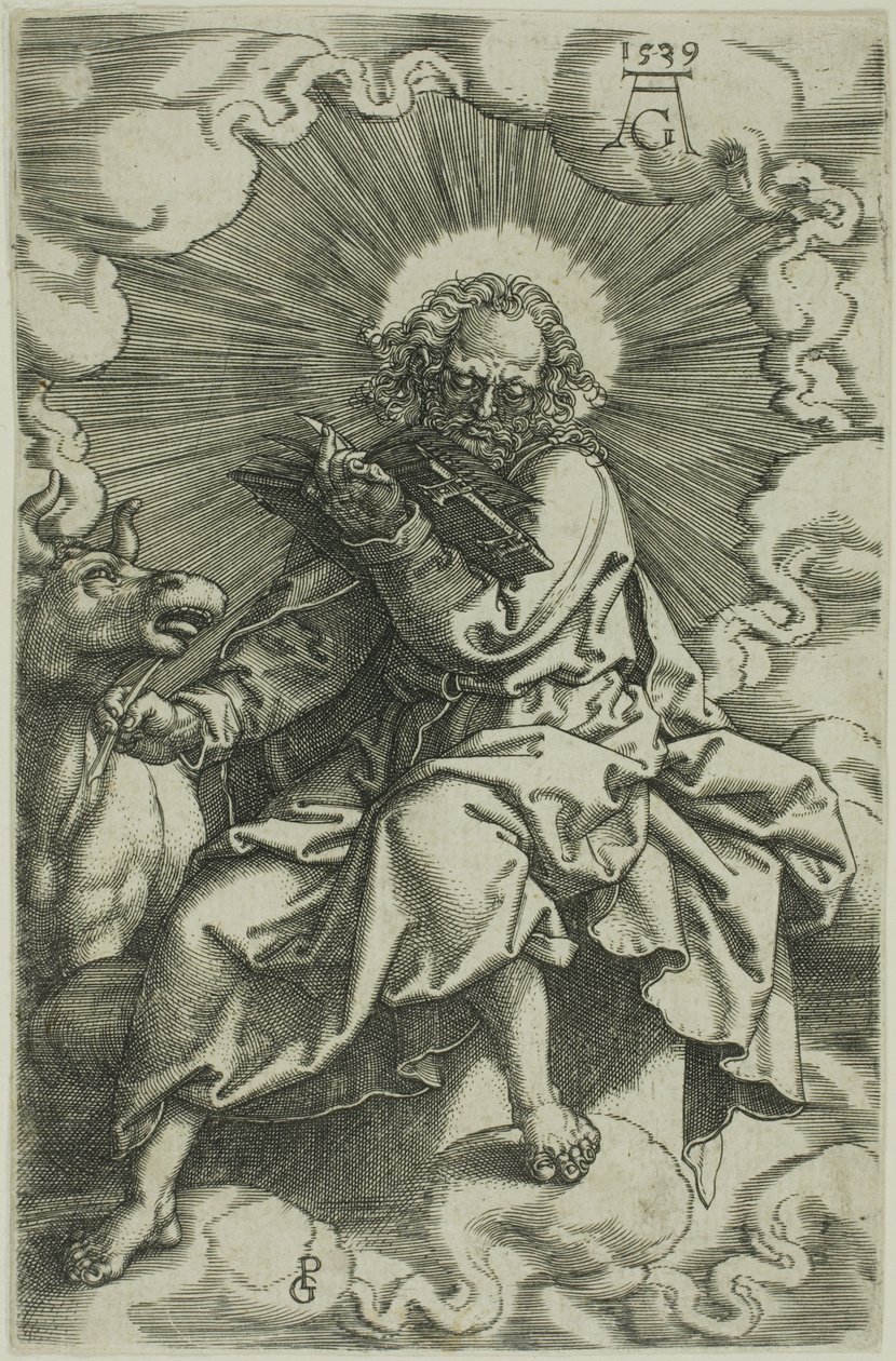 St. Luke, fra De fire evangelistene av Heinrich Aldegrever