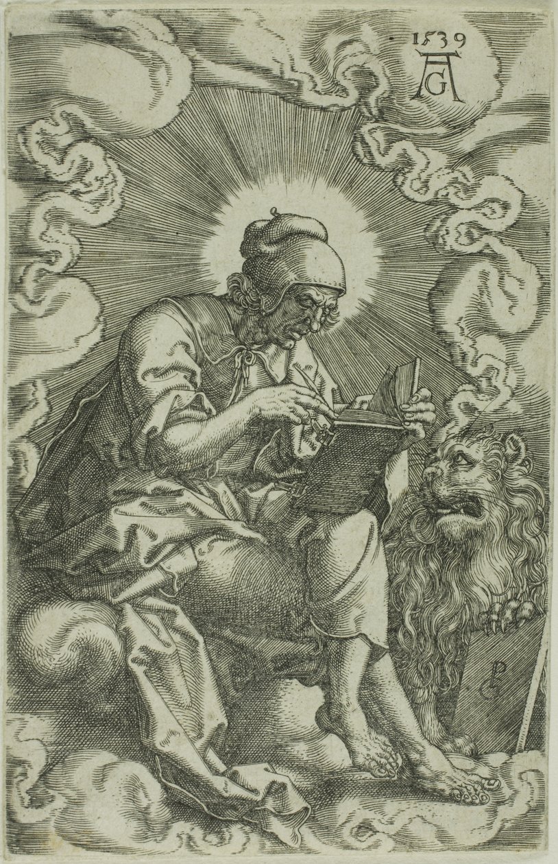 St. Mark, fra De fire evangelistene av Heinrich Aldegrever