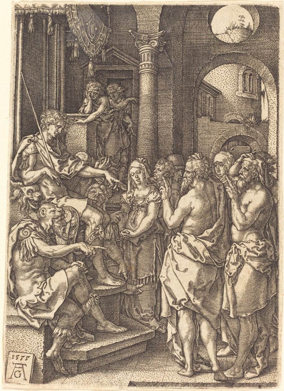 De to eldste foran dommeren av Heinrich Aldegrever