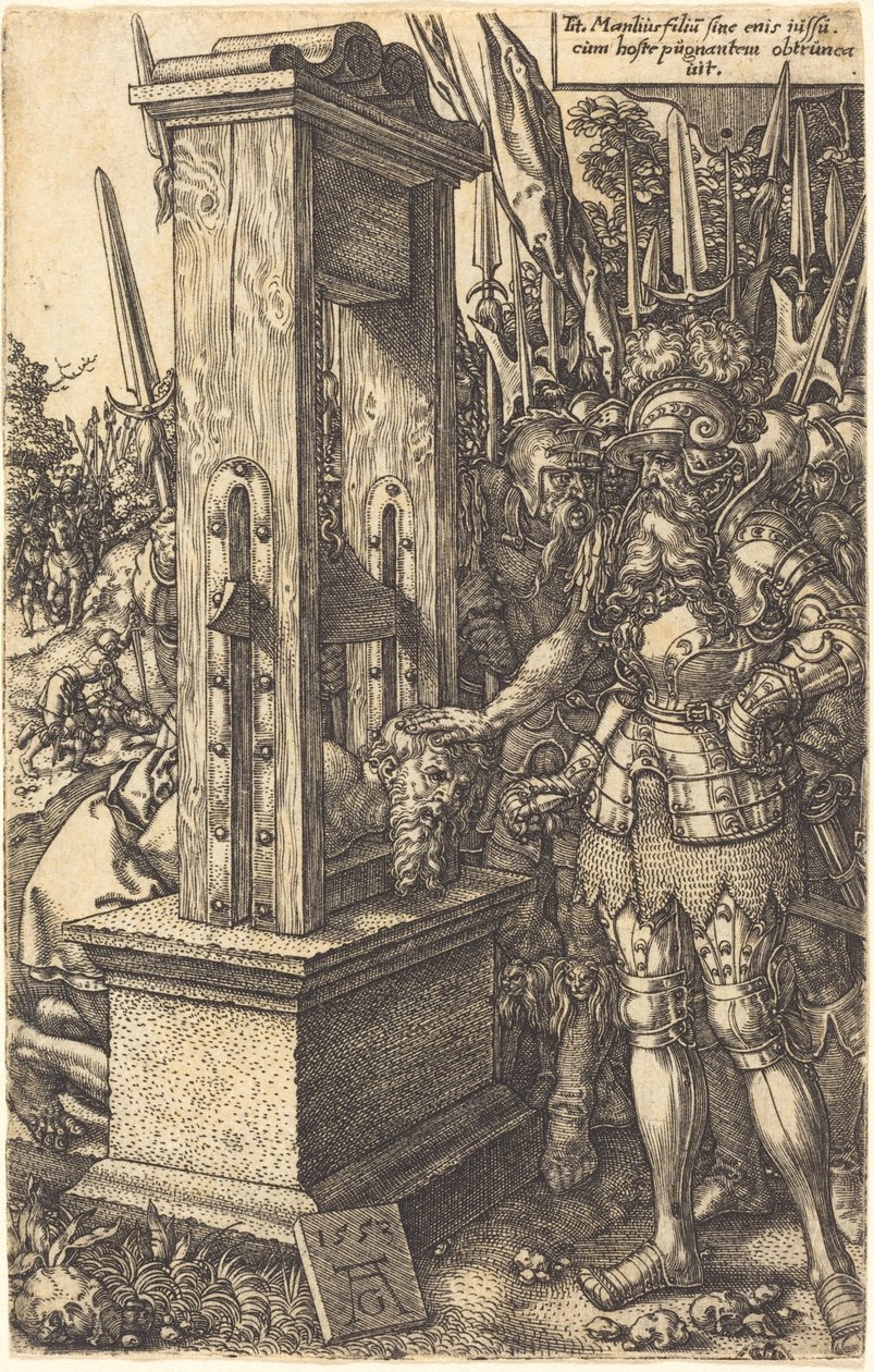 Titus Manlius halshugger sin sønn, 1553. av Heinrich Aldegrever