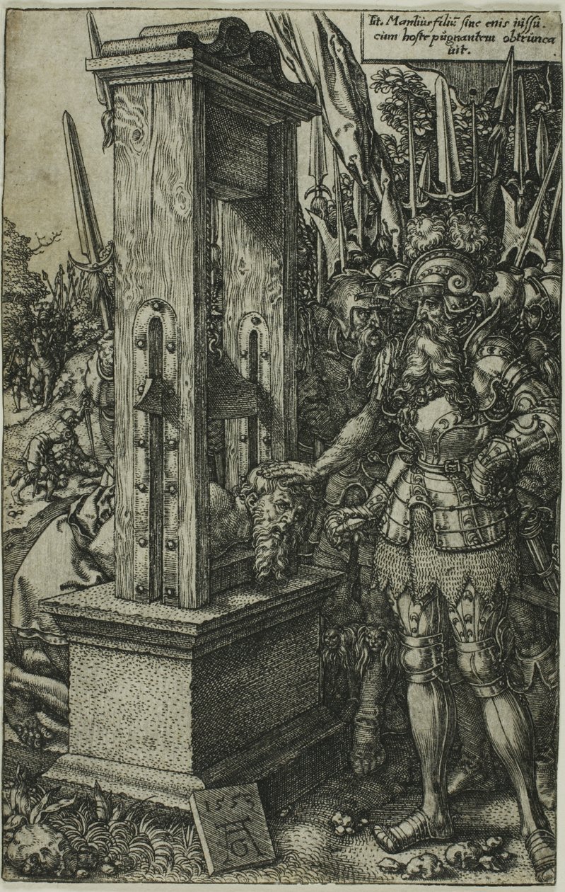 Titus Manlius halshugger sønnen sin av Heinrich Aldegrever