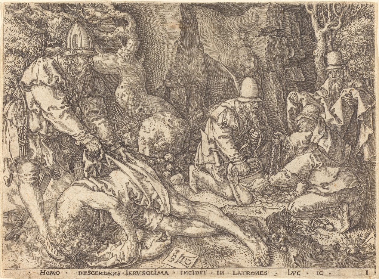 Reisende blant tyver, 1554. av Heinrich Aldegrever