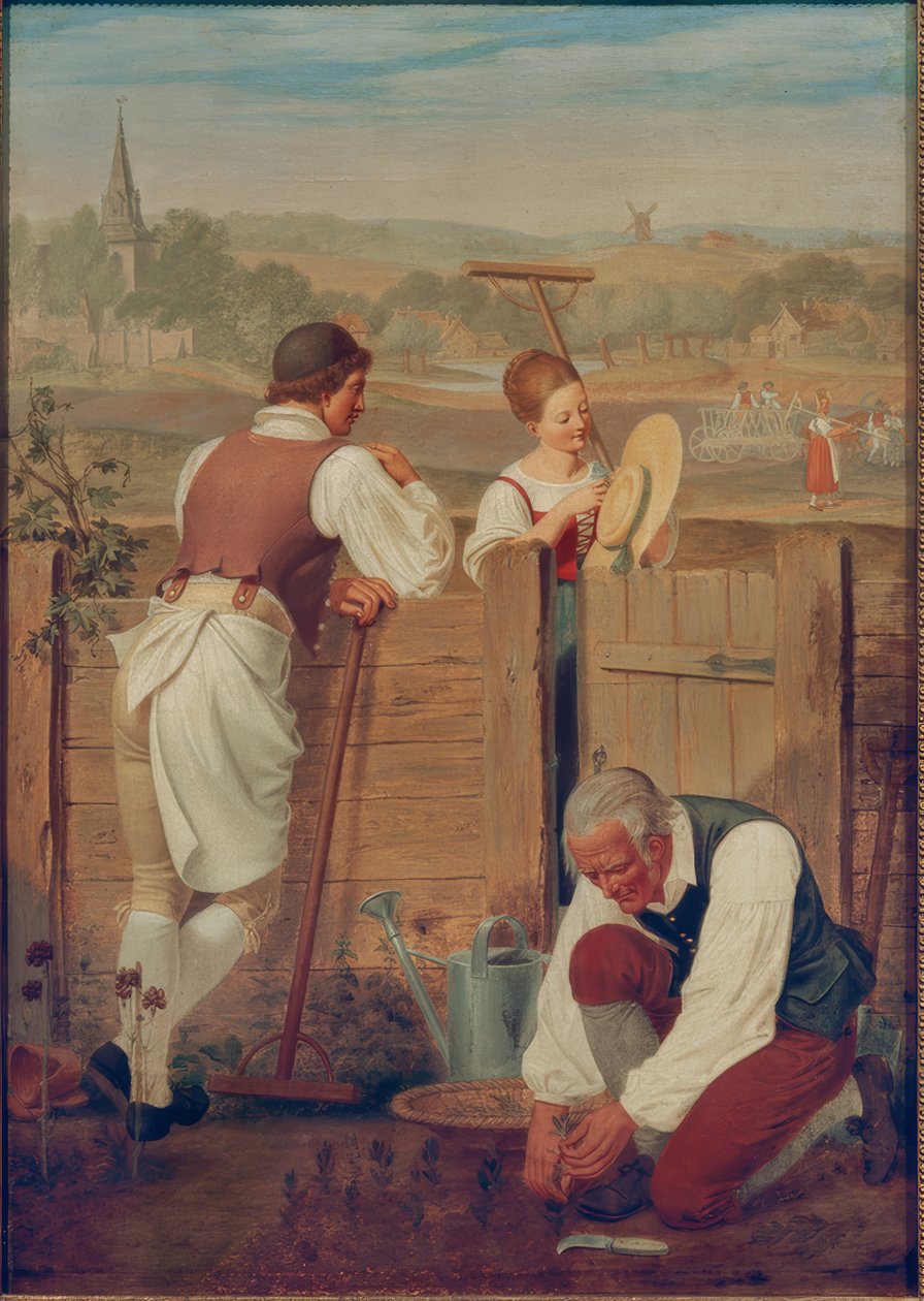Ved hagegjerdet av Heinrich Anton Dahling