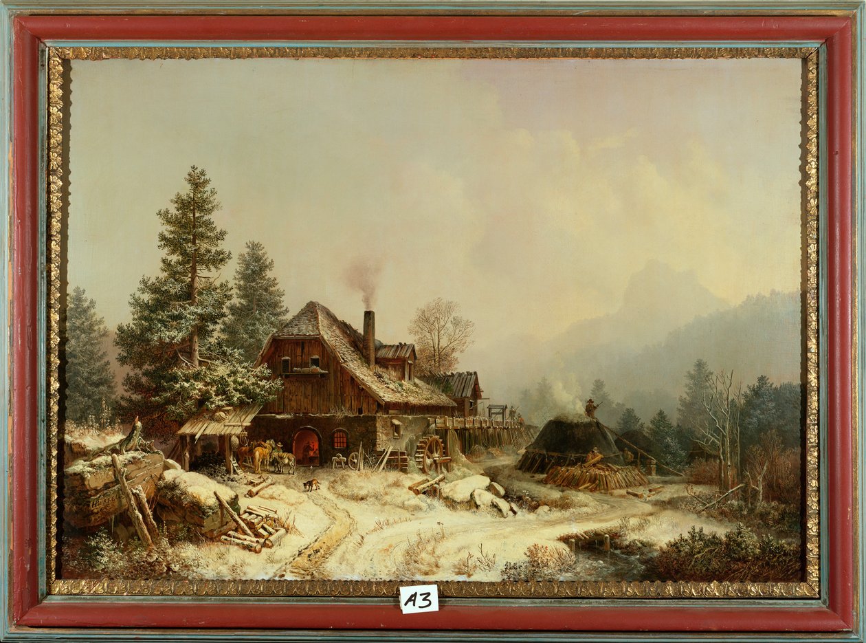 Den gamle møllen om vinteren av Heinrich Burkel