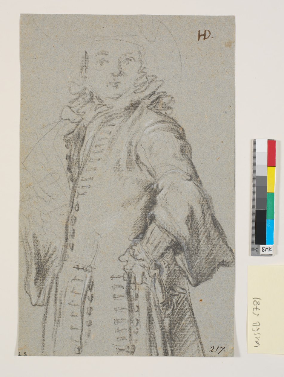 Studie for et mannsportrett, 3/4 figur av Heinrich Dittmers