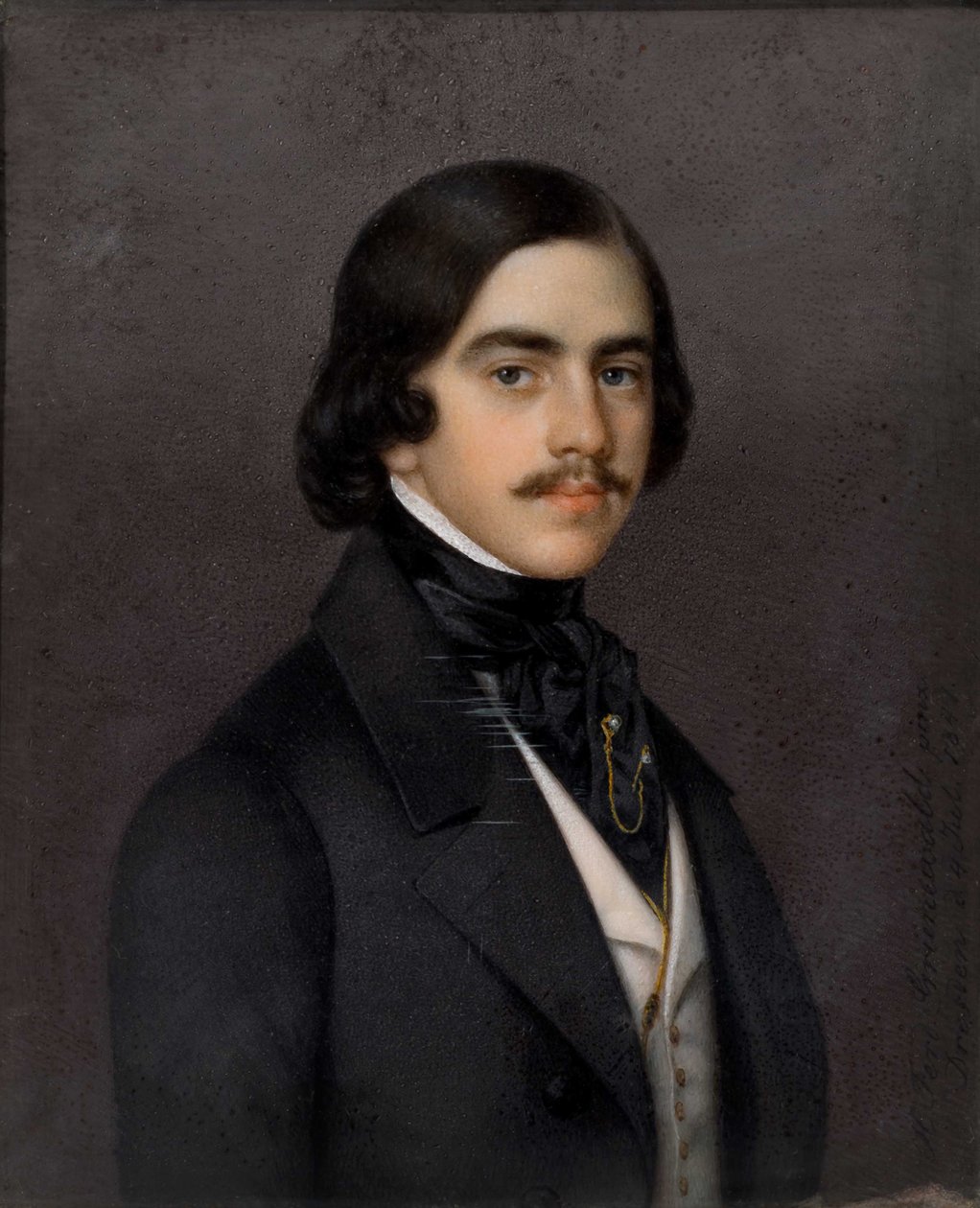 Portrett av Mikhail Alexandrovich Bakunin 1814-1876, 1841. av Heinrich Ferdinand Grünewald