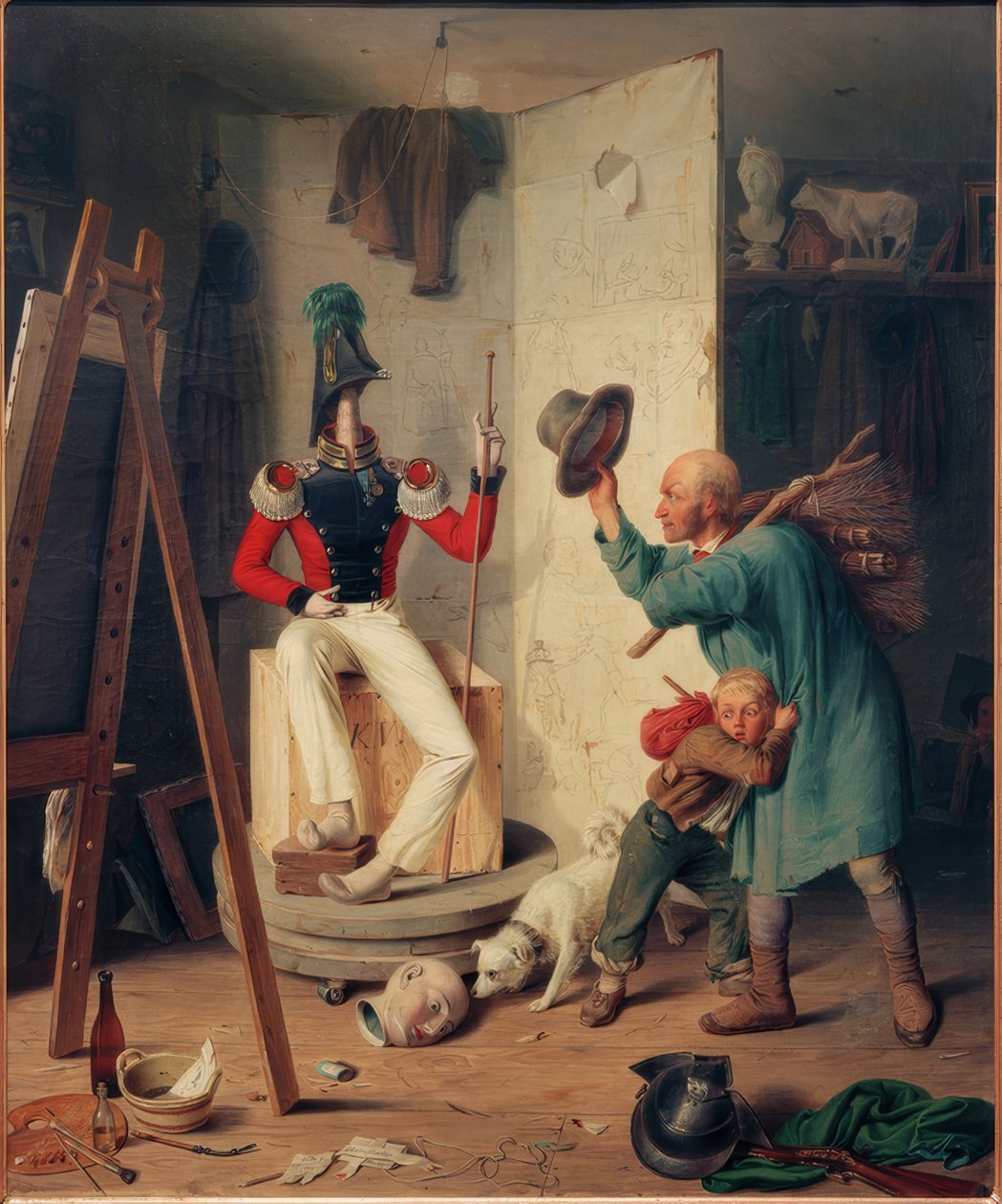 Bonden i malerens atelier av Heinrich Franz Gaudenz von Rustige