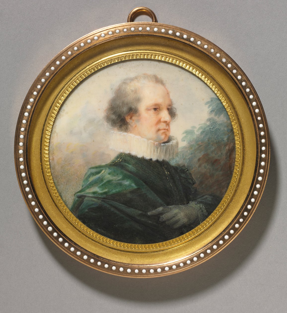 Portrett av en mann med en hvit røff, ca. 1790. av Heinrich Friedrich Füger