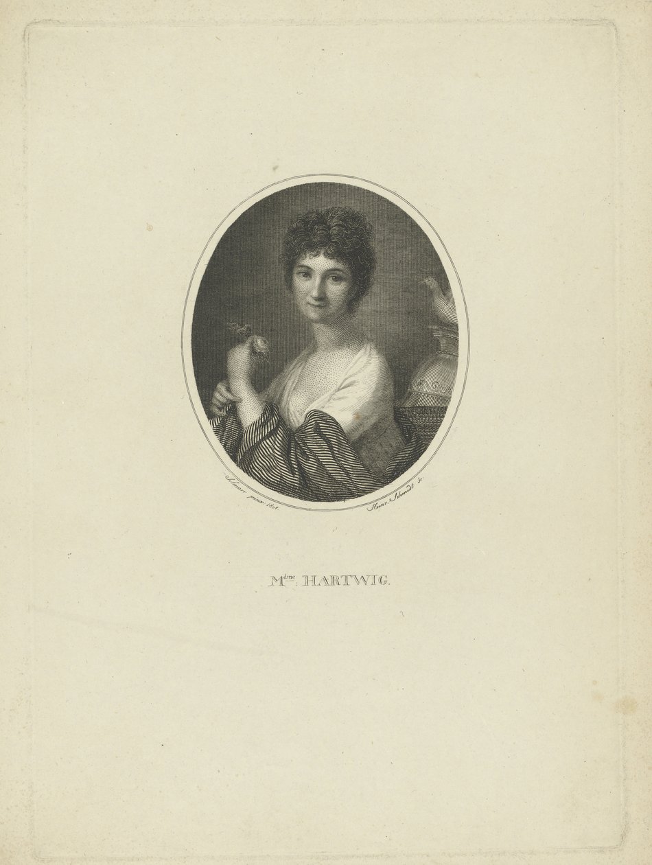 Portrett av skuespillerinnen Friederike Wilhelmine Hartwig 1777-1849, ca. 1801 av Heinrich Friedrich Thomas Schmidt