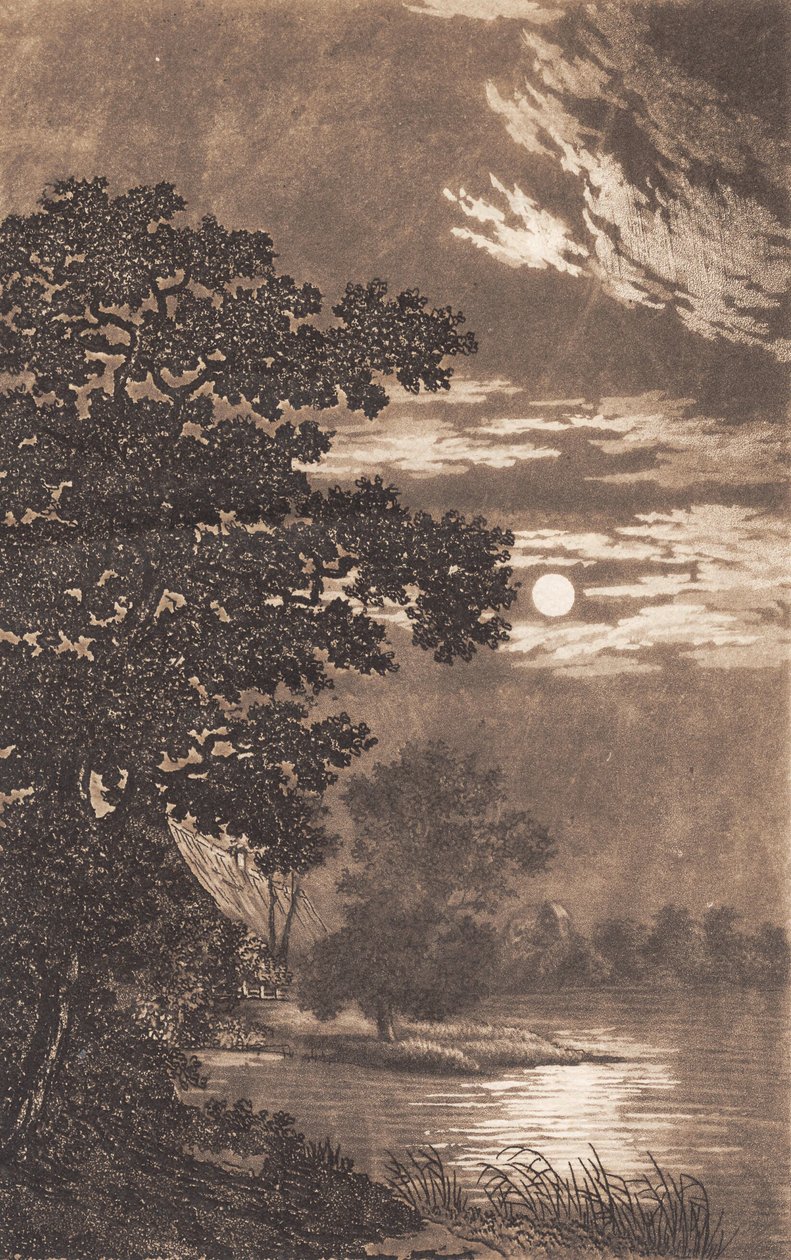 Måneskinn over en innsjø av Heinrich Grosch