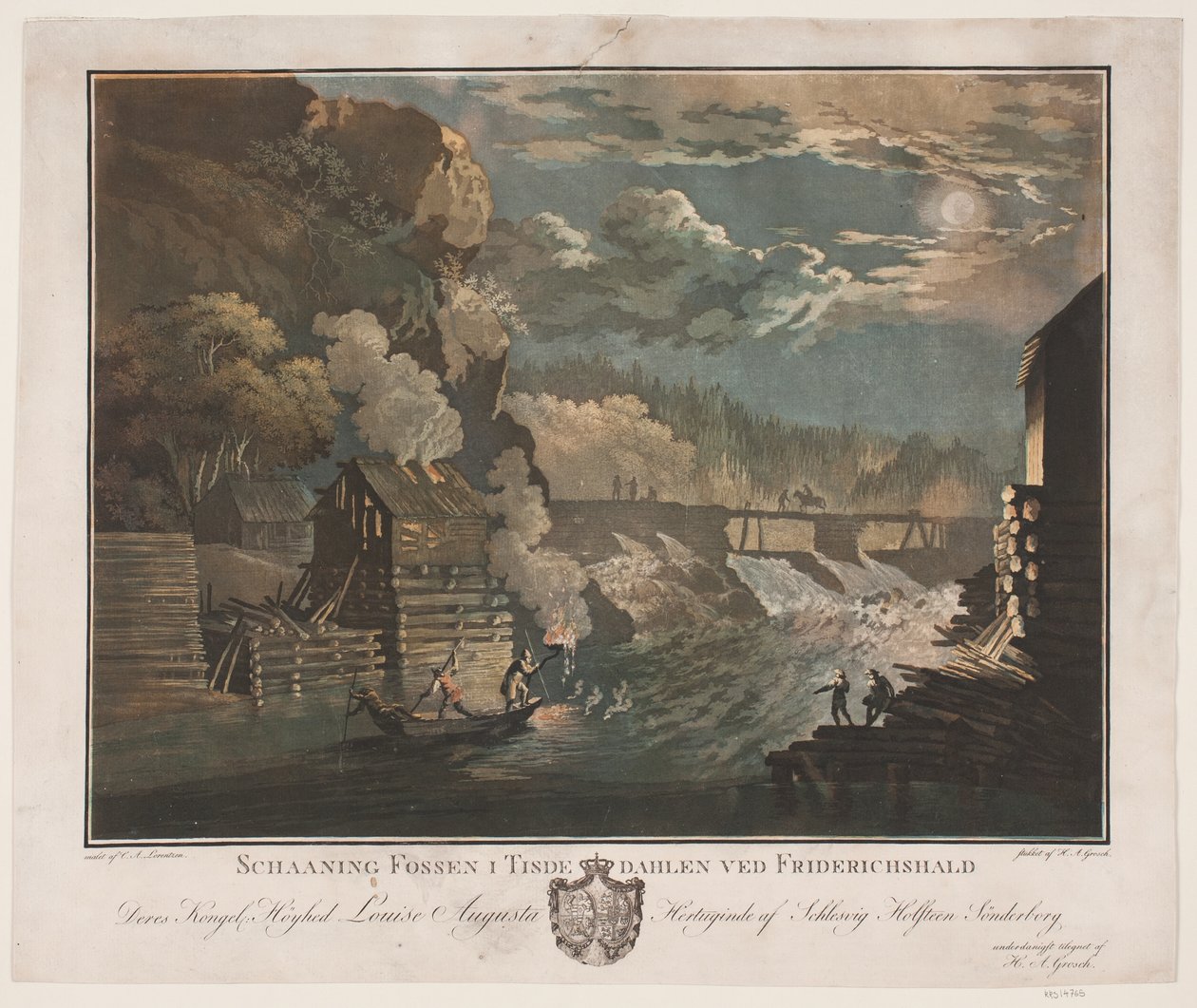 Schaaning Fossen i Tisdedahlen ved Friderichshald av Heinrich Grosch