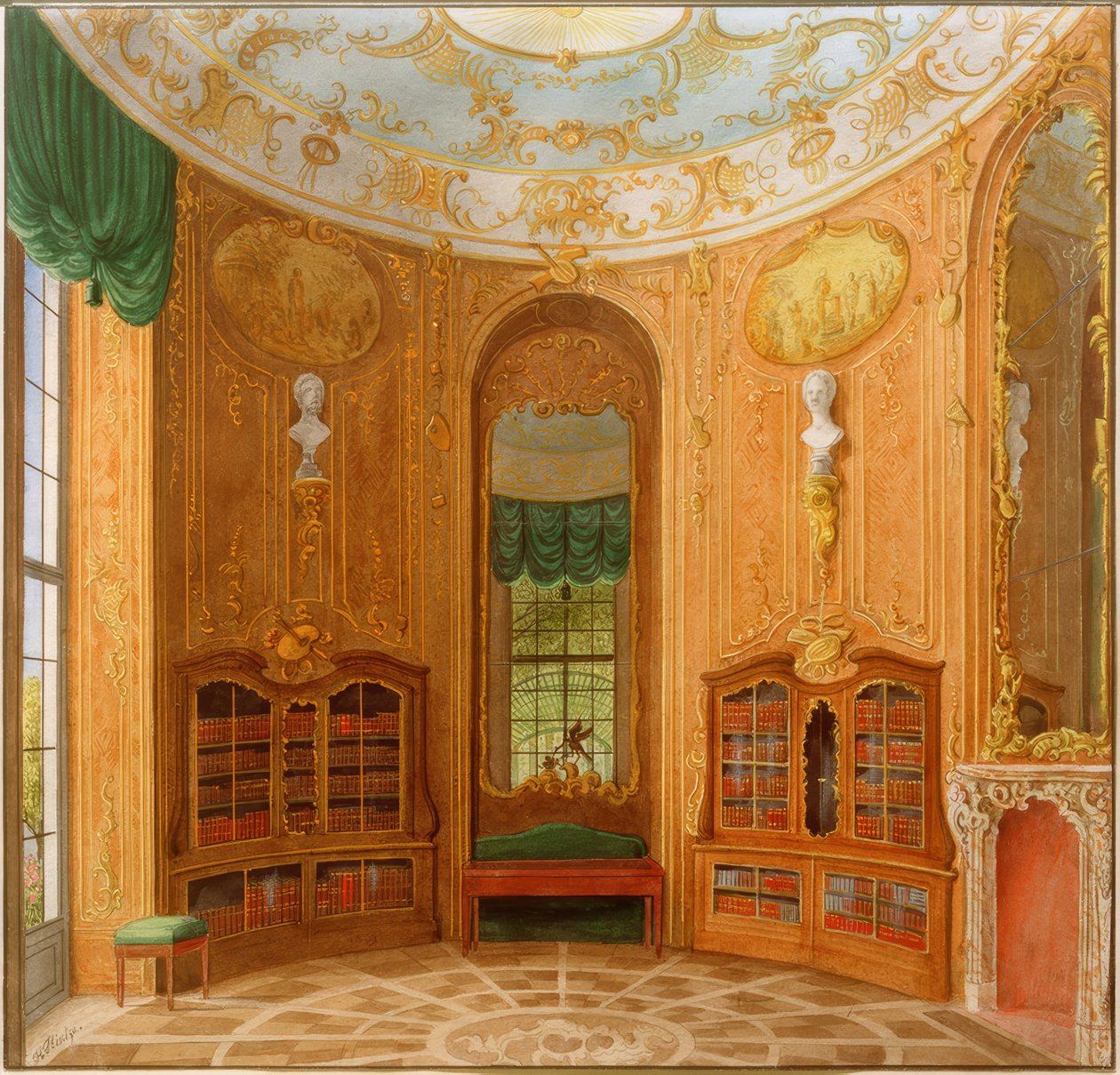 Biblioteket til Sanssouci-palasset av Heinrich Hintze