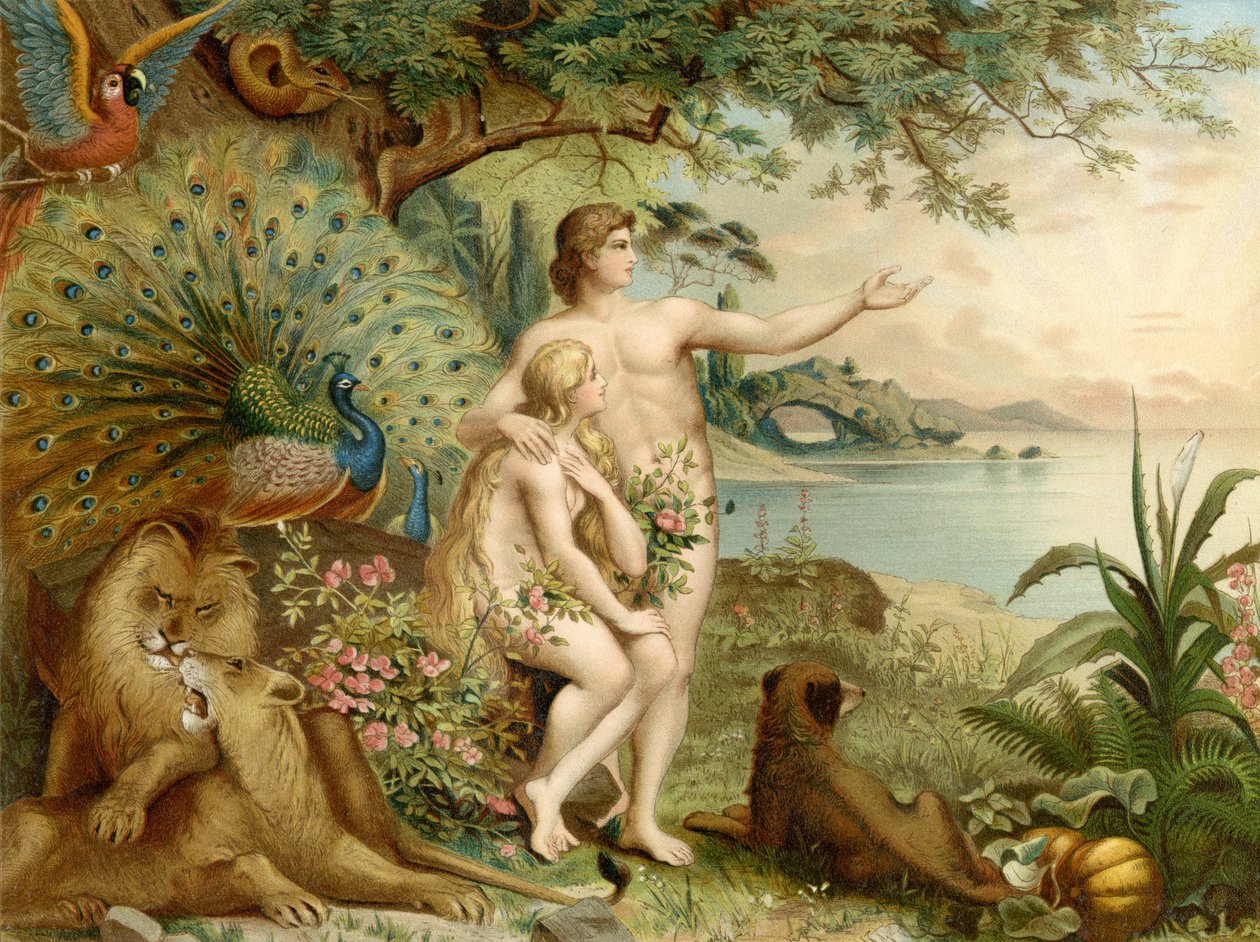 Adam og Eva i paradis av Heinrich Jenny