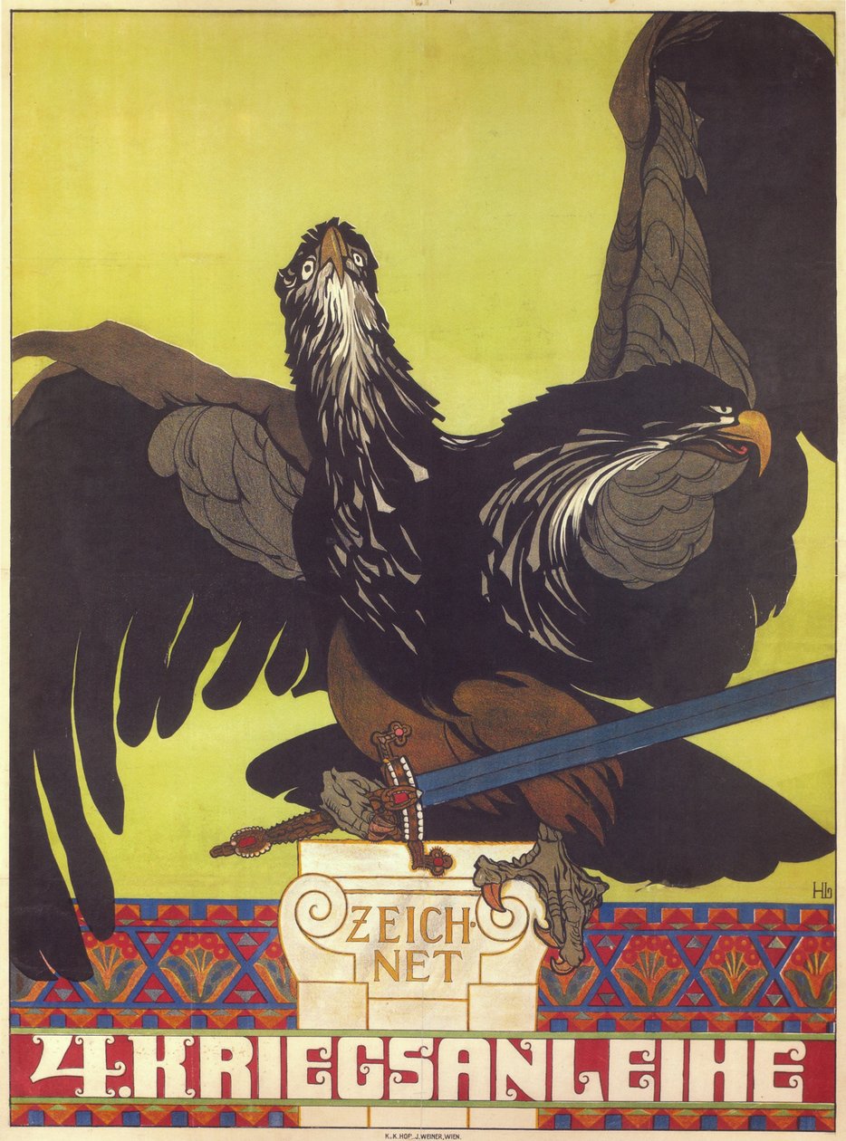 Abonner på det fjerde krigslånet, 1916 av Heinrich Lefler