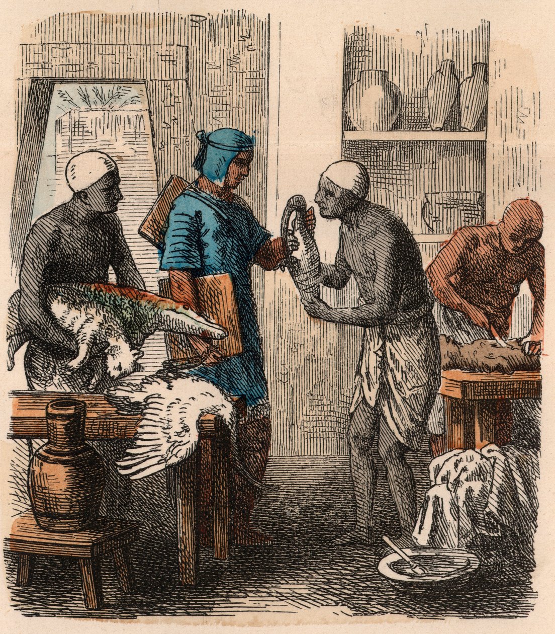 Det gamle Egypt: Balsamering av dyr, 1866 av Heinrich Leutemann