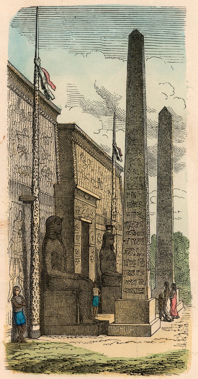 Det gamle Egypt: Inngangen til et palasstempel av Heinrich Leutemann