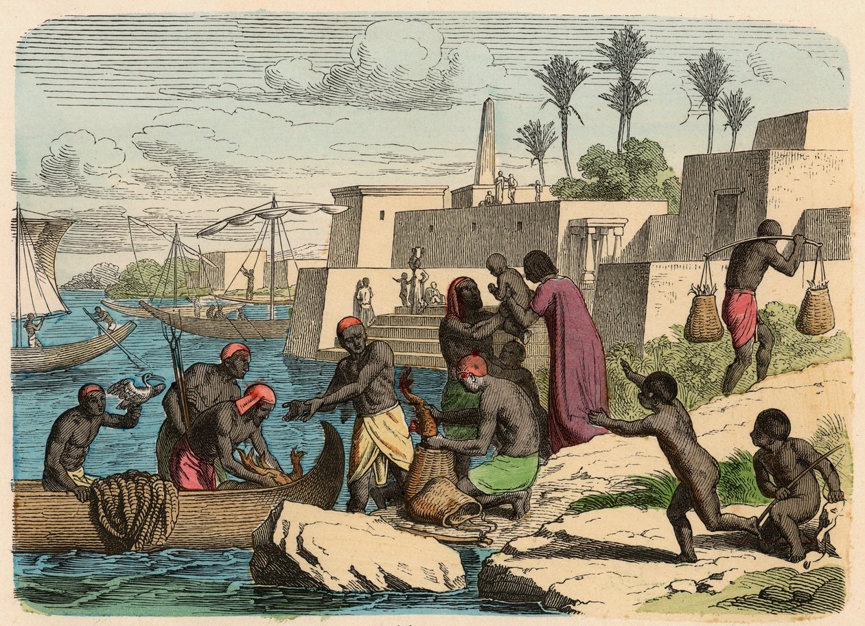 Det gamle Egypt: fiske av Heinrich Leutemann