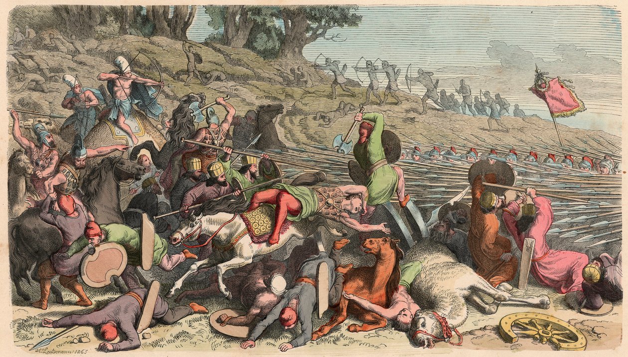 Antikkens Hellas: Alexanders persiske krig, Phalanx mot persere av Heinrich Leutemann