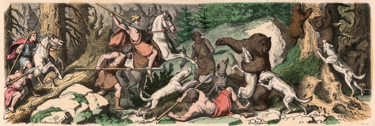 Antikkens Hellas: Bjørnejakt av Heinrich Leutemann