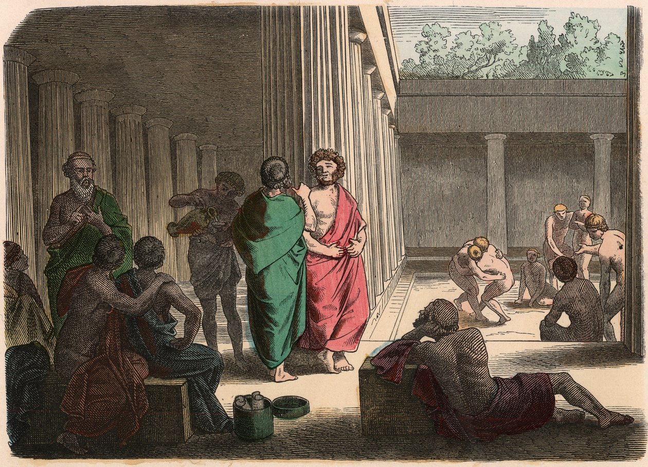 Antikkens Hellas: I gymsalen. Platonister, epikurere, kynikere og brytere av Heinrich Leutemann
