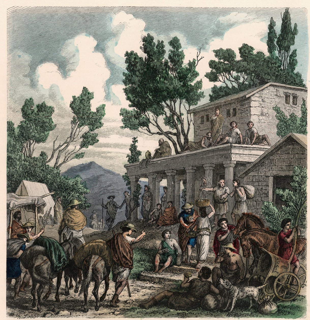Antikkens Hellas: Veien til Olympia ved olympiske leker, 1866 av Heinrich Leutemann