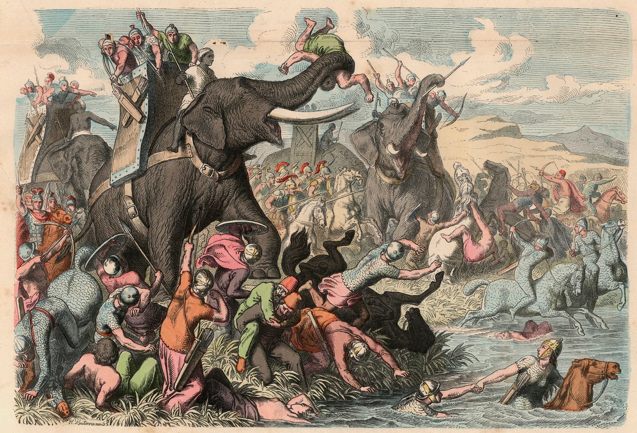 Antikkens Hellas: Aleksander den stores krigføringskampanje på Balkan 335 f.Kr. av Heinrich Leutemann