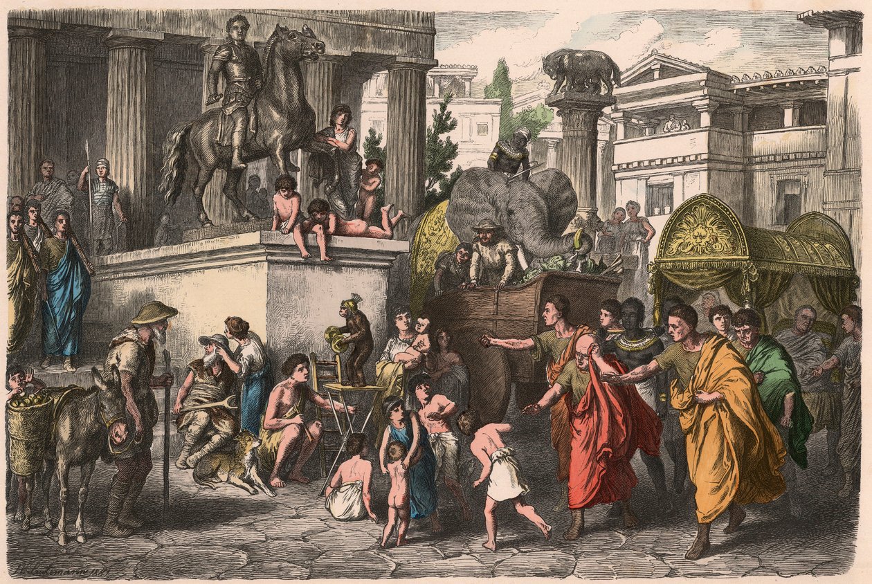 Antikkens Roma: Gatescene av Heinrich Leutemann