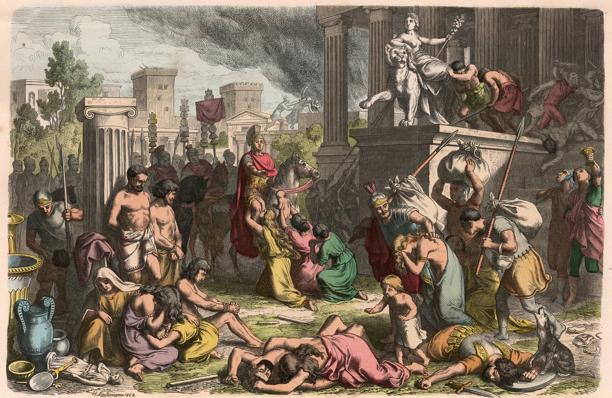 Det gamle Roma: Plyndring av en erobret by av Heinrich Leutemann