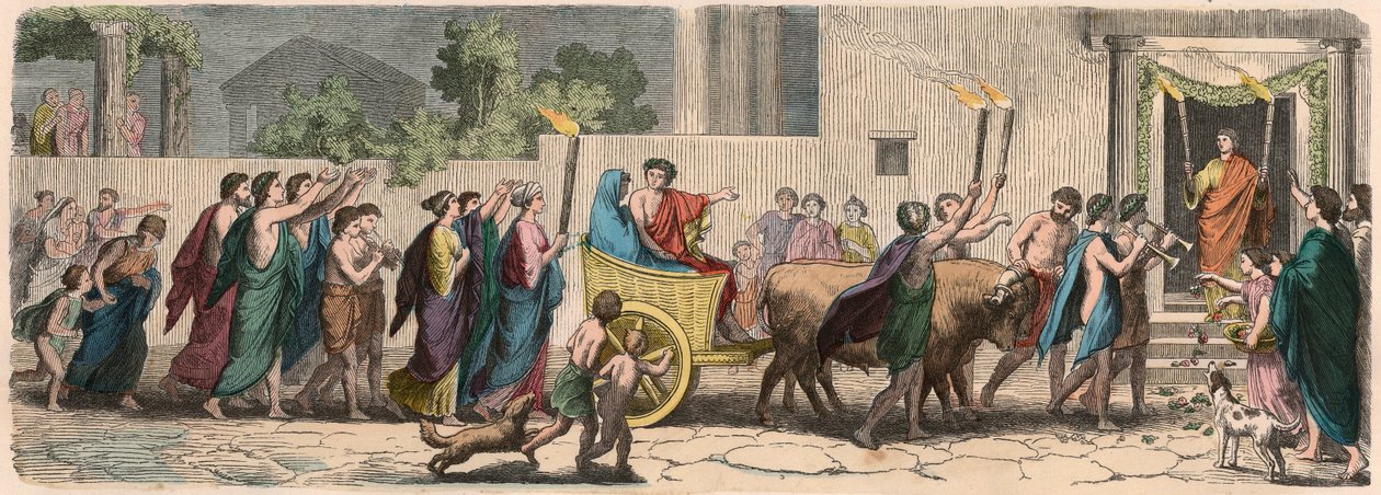 Gresk på republikkenes tid: Bryllupsprosesjon av Heinrich Leutemann