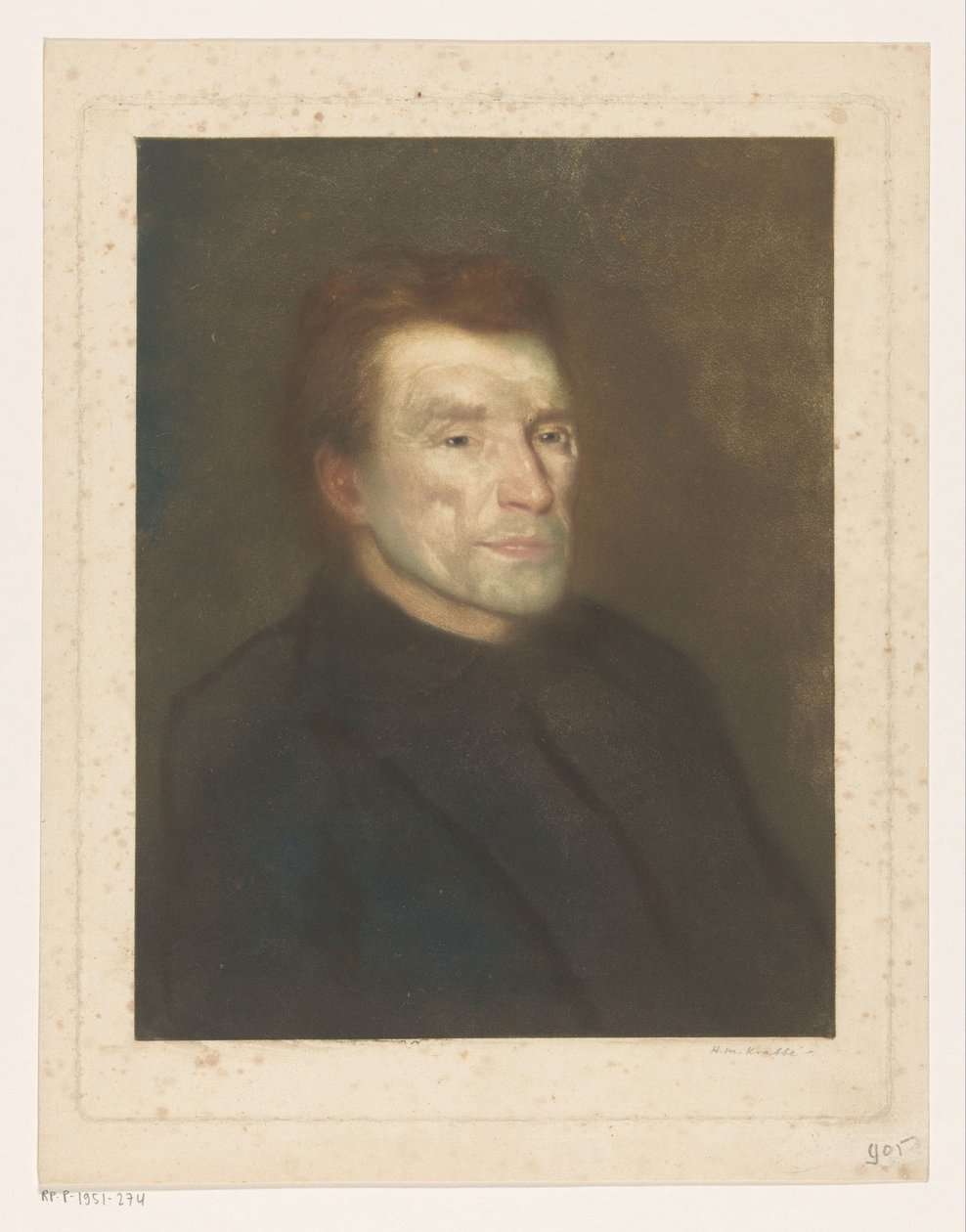 Portrett av en ukjent mann av Heinrich M. Krabbé (signed by artist)