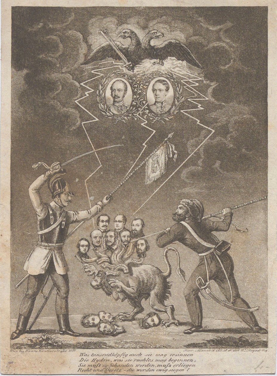 Allegori om undertrykkelsen av den ungarske revolusjonen i 1849, 1849. av Heinrich Mansfeld