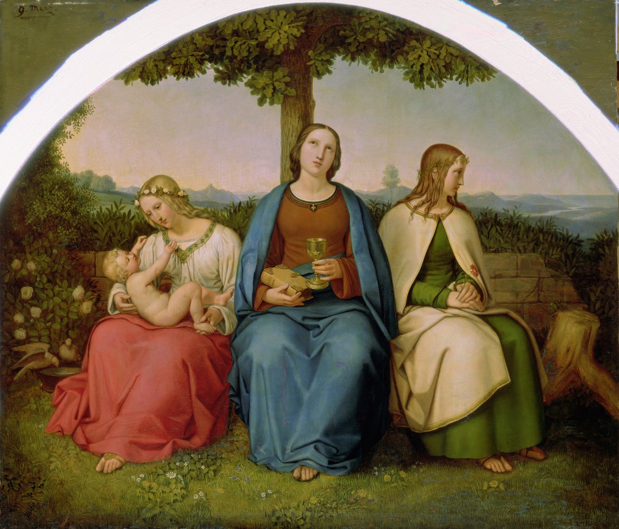 Tro, håp og kjærlighet, 1819 (olje på tre) av Heinrich Maria von Hess