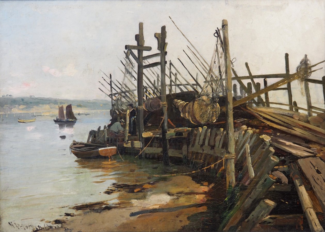 Landingsplass ved Flensburgfjorden av Heinrich Petersen Angeln