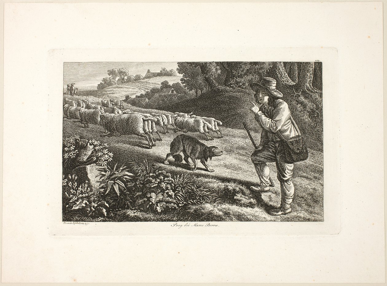 Arcadian Shepherd Boy og hans saueflokk av Heinrich Reinhold