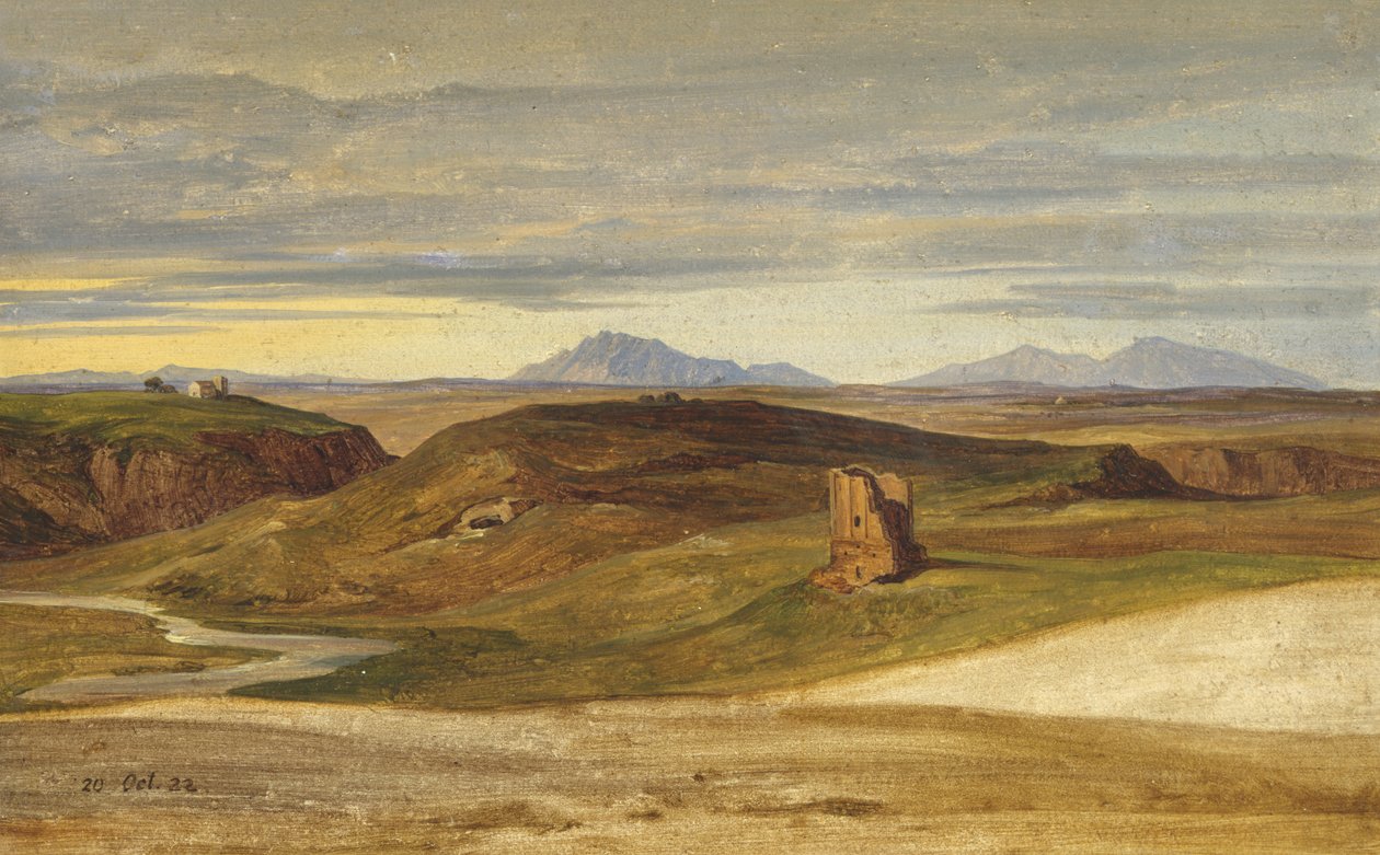 I Campagna, 1822 (olje på papir på lerret) av Heinrich Reinhold