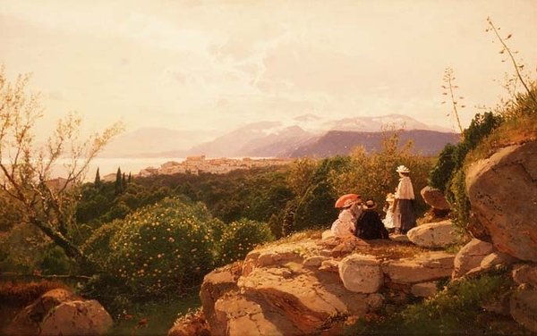 En alpin scene av Heinrich Rudolf Schuster