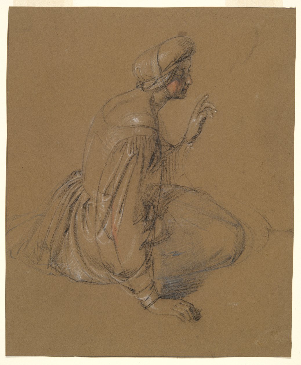 Studie av en sittende kvinne: St. Elizabeth av Heinrich Schwemminger