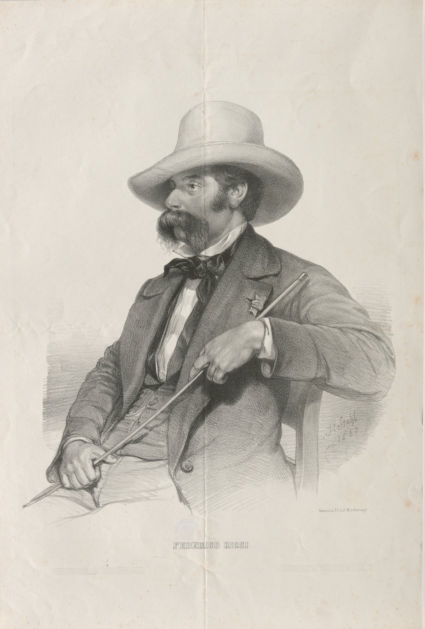 Portrett av komponisten Federico Ricci 1809-1877, 1853. av Heinrich Stohl