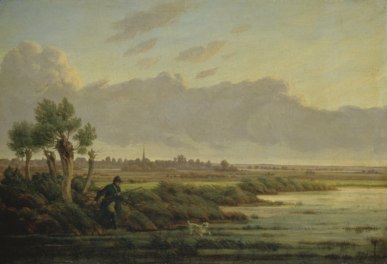 På Alster ved Winterhude, 1834 av Heinrich Stuhlmann