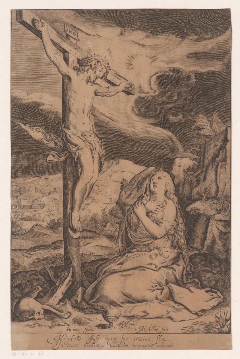 Kristus på korset med Maria Magdalena av Heinrich Ulrich