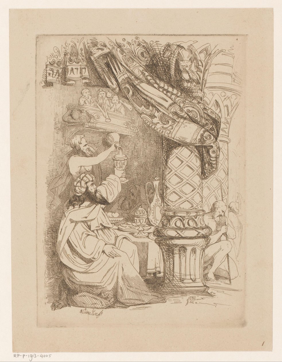 Mann på bankett får påfyll fråtsing (Gula) Deadly Sins and the Fall (serietittel) av Heinrich Vianden