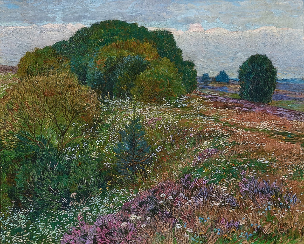 I kanten av lyngen (lynglandskap I). 1909 av Heinrich Vogeler