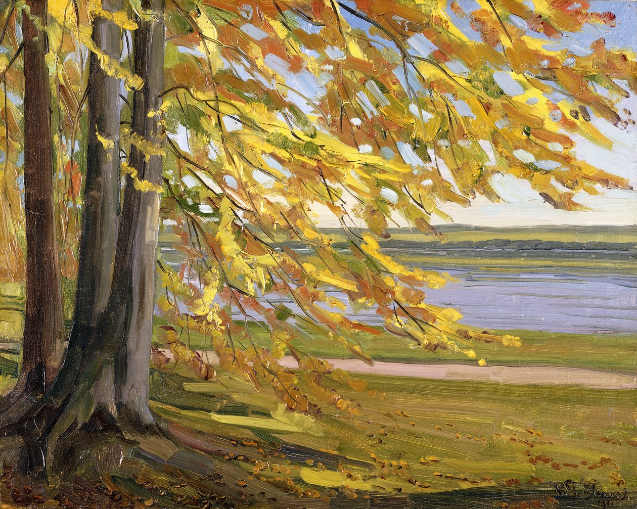 Lake Starnberg; Starnberger See, 1911 av Heinrich Wilhelm Truebner
