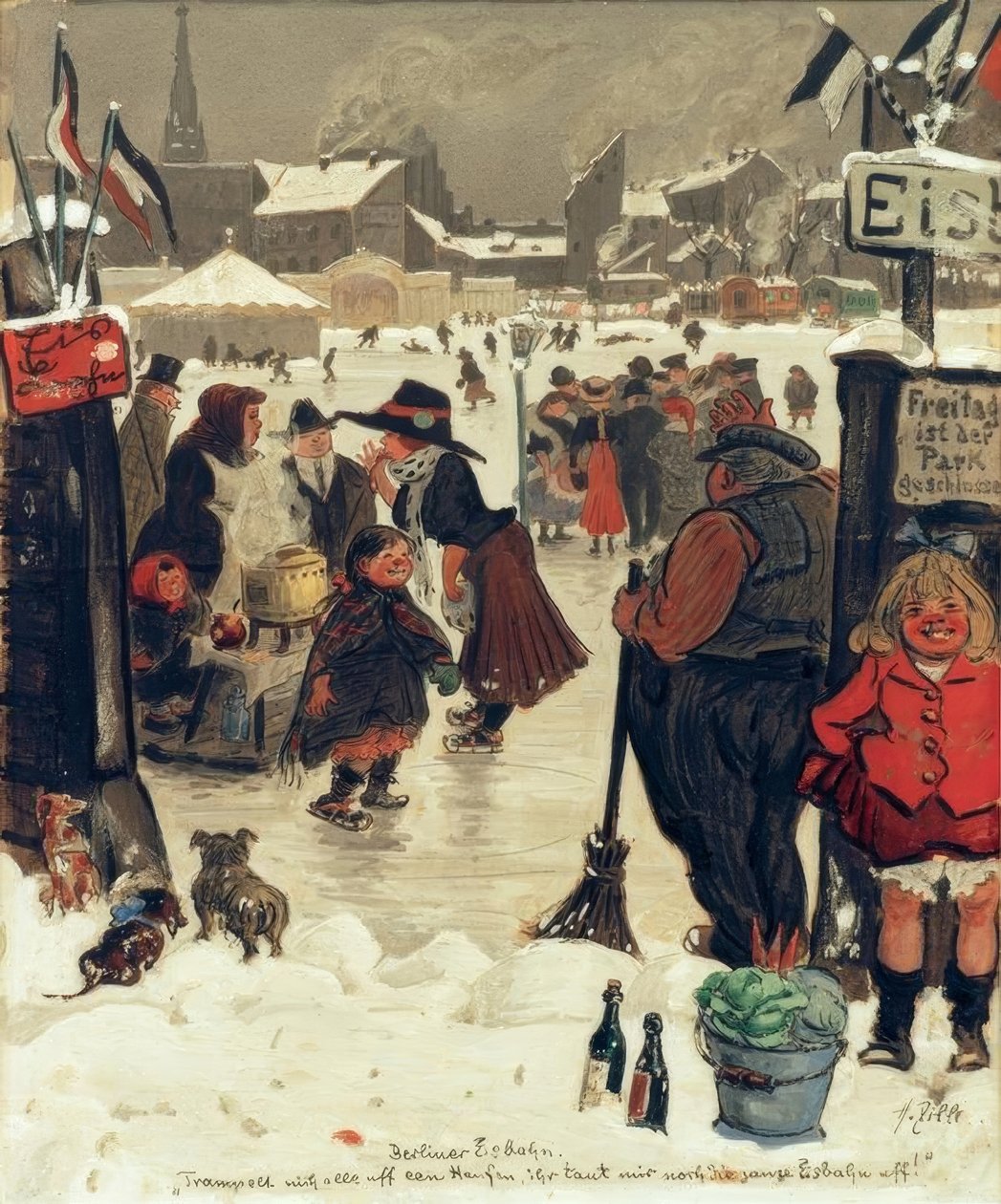 Berlin skøytebane av Heinrich Zille