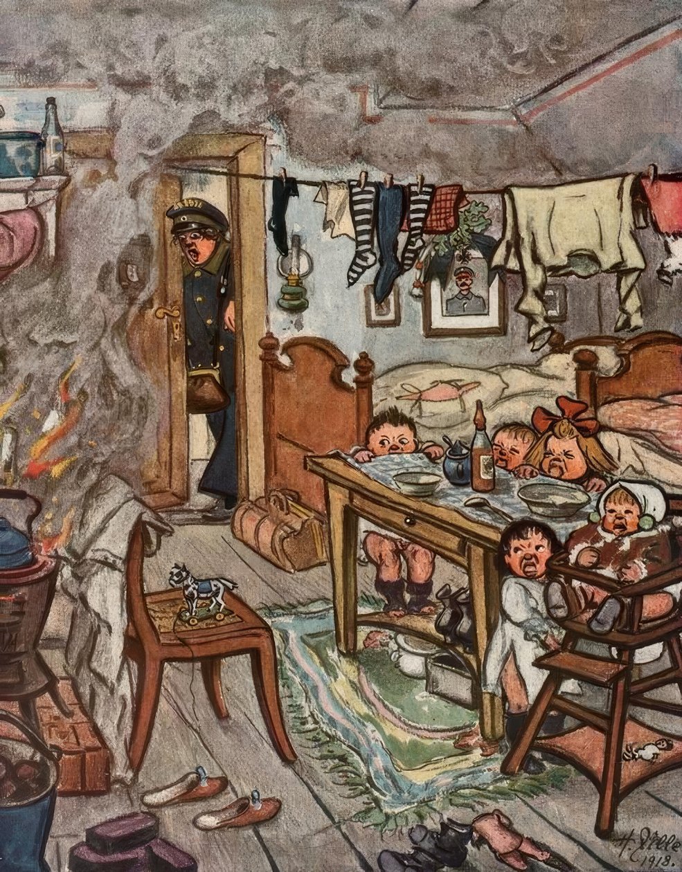 Herre, barn! Du kan ikke stå alene! av Heinrich Zille