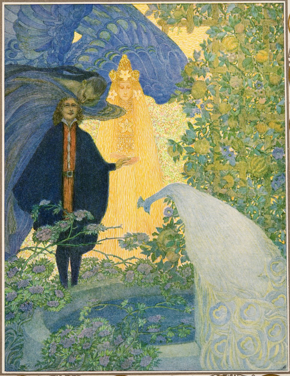 The Garden of Paradise fra Tales av Hans Christian Andersen, pub. 1911 av Heinrich and Urban Lefler